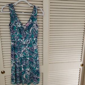 Lilly Pulitzer Teal and Navy Patterned Dress